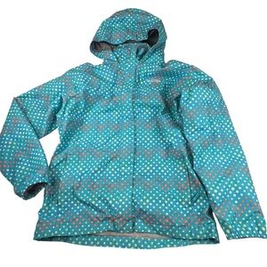 The North Face Ski Jacket Girl Size XL (18) Blue Activewear Snowing Rain Hoodie